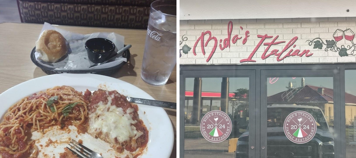 Bida's Italian Menu