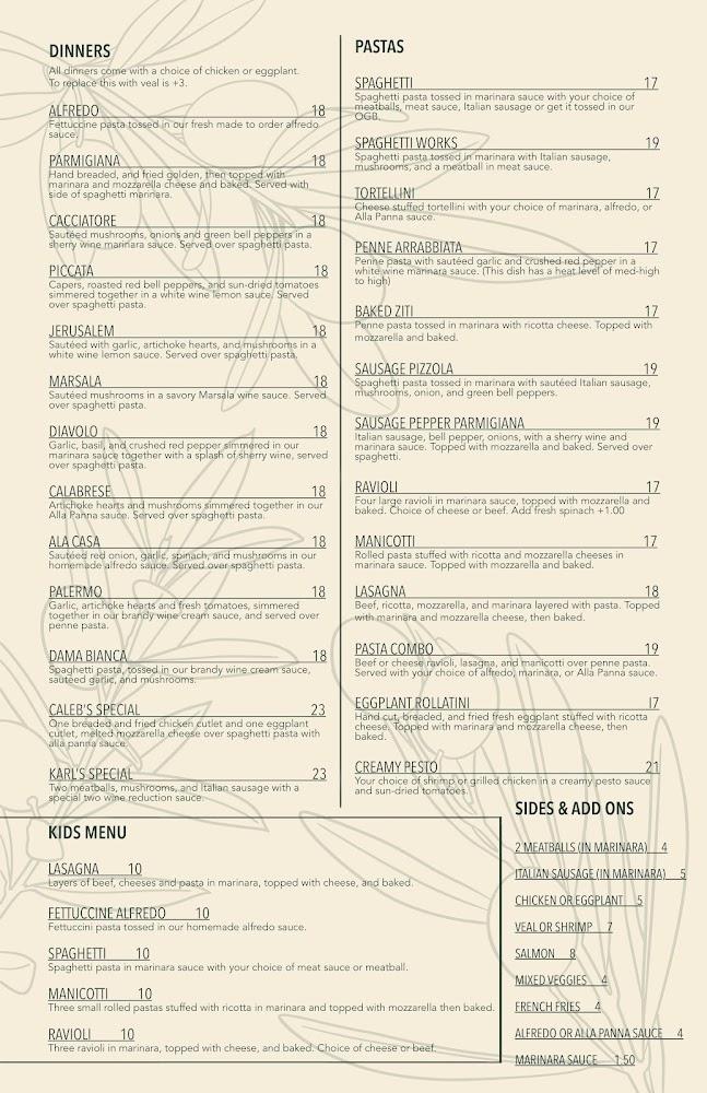 Bida's Italian Menu image 1